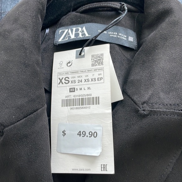 Faux suede sleeveless long jacket - Picture 4 of 4